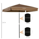 Ombrellone da Giardino 2x2 m Palo Ø28 mm in Matallo e Poliestere Marrone