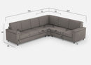 Divano Angolare 6 Posti 286x226x85 cm Marrak in Tessuto Grigio