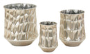 Porta Vasi Silver Set 3 Pz Ø35x38,5 cm - Ø27,5x33 cm - Ø18,5x26,5 cm in Ferro Argento      
