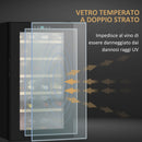 Cantinetta Vino Refrigerata per 24 Bottiglie Capacità 65L Controllo Temperatura e Ripiani Estraibili Nero  