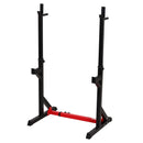 Supporto Bilanciere Altezza Regolabile in Acciaio Nero 77-122x66x103-163 cm 