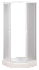 Box Doccia Semicircolare 2 Ante Scorrevoli in Acrilico 2,2 mm H185 cm Dorini Bianco Varie Misure