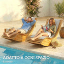 Set di 2 Sdraio a Dondolo 60x156x77 cm Pieghevoli ed Ergonomiche in Legno di Acacia      
