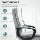 Sedia da Ufficio Ergonomica 63x70x102-112 cm Altezza Regolabile e Dondolo Grigio    
