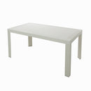 Tavolo da Giardino in Plastica Rettangolare 140x80x72cm Urano Bianco