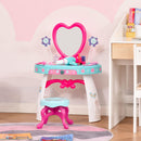 Postazione Trucco Specchiera Giocattolo per Bambini con Specchio e Accessori Azzurro e Bianco
