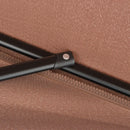 Mezzo Ombrellone da Giardino 230x130x249 cm in Metallo e Poliestere Caffè