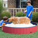 Piscina per Animali Domestici in Plastica Bordo Stabile Ø160x30 cm Rossa 