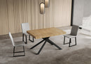 Tavolo Allungabile 120-224x90x74 cm Niket Quercia Natura Gambe Antracite