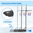 Canestro Basket ad Altezza Regolabile 216-277 cm con Base Riempibile in Acciaio e PE Nero
