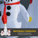 Albero di Natale Gonfiabile H185 cm con Pupazzi di Neve Bianco
