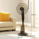 Ventilatore Nebulizzatore con Serbatoio 3,2L 3 Modalità e 3 Velocità Oscillazione 70° Timer Telecomando Nero      