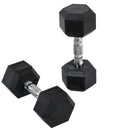 Set 2 Manubri Esagonali da 8 kg in Metallo e Gomma Nero      