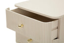 Comodino 2 Cassetti Shy 34x37,5x59 cm in Pino e MDF e Ferro      