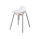 Seggiolone Pappa Easy 91x65x57 cm con Vassoio e Cinture di Sicurezza Bianco   