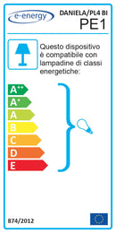 Plafoniera 4xE27 Montatura Verniciata Bianco E-Energy Daniela