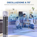 Ventilatore a Torre Oscillante da 45W a 3 Velocità 27x27x75 cm in ABS Bianco