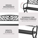 Panchina da Giardino 2 Posti in Ghisa Lavorata Nero 127x60x85 cm 