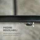 Set 2 Tavolini Sovrapponibili Ø50x50,5 cm e 60x36x43,5 cm con Piano Effetto Marmo Nero   