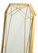 Specchio da Terra Gold 46x2x153 cm in Ferro e MDF e Specchio Oro      