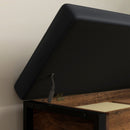 Panca Scarpiera da Ingresso Industriale con Ripiano Nascosto 100x40x50 cm in Truciolato e Acciaio Marrone e Nero