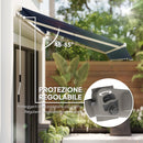 Tenda da Sole per Esterno 360x250 cm a Bracci Avvolgibile con Apertura a Manovella Grigio      