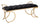 Panca Glam Luxy Nera 103x43x47 cm in Ferro e MDF e Spugna e Poliestere Nero e Oro