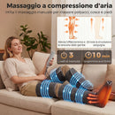 Massaggiatore Gambe a Compressione d'Aria 77x96x12 cm con 3 Modalità 3 Intensità 2 Livelli Calore Grigio      