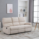 Divano 3 Posti Reclinabile Manuale 187x92x97 cm in Tessuto Beige