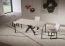 Consolle Allungabile 90-300x40x77 cm Saki Cashmere Gambe Antracite 