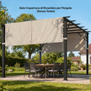 Copertura per Pergola 488x122 cm con Tasche e Cinghie in Poliestere Cachi      
