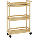 Scaffale Bagno Carrello Portaoggetti Salvaspazio 55x20x75 cm 3 Ripiani in Bambù Colore Naturale      
