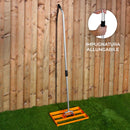 Rastrello Livellante Estensibile 50x32x125-195 cm Livellatrice in Acciaio Arancione 