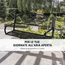 Dondolo da Giardino 3 Posti in Ferro Battuto Nero 