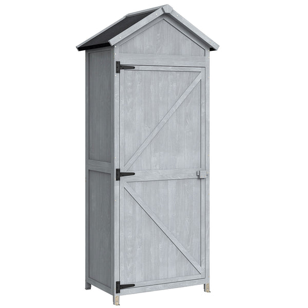 Armadio da Esterno 77x52,5x178 cm Armadio con Banco Lavoro Ribaltabile in Legno Grigio acquista