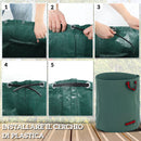 Set 3 Sacchi per Rifiuti da Giardino Ø67x76 cm da 272 L Richiudibili e Riutilizzabili Verde  