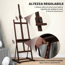 Cavalletto da Pittore 53x50,5x171-230cm Regolabile con Vano Contenitore in Legno di Faggio      