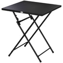 Tavolino da Esterni Pieghevole con Piedini Antiscivolo 60x60x71 cm in Acciaio Nero