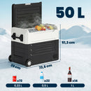 Frigorifero per Auto72,6x39x51,3 cm Capienza 50L Compressore Doppia Zona Controllo App Nero      
