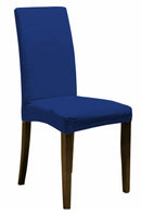 Set 2 Coprisedie con Schienale Elasticizzati in Poliestere Blu Elettrico 