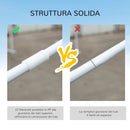 Tendostruttura da Giardino 6x3m in Metallo e Polietilene Bianco