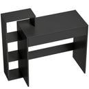 Scrivania PC Moderna 100x40x90 cm con 3 Ripiani Aperti e Cassetto in Legno Nero      