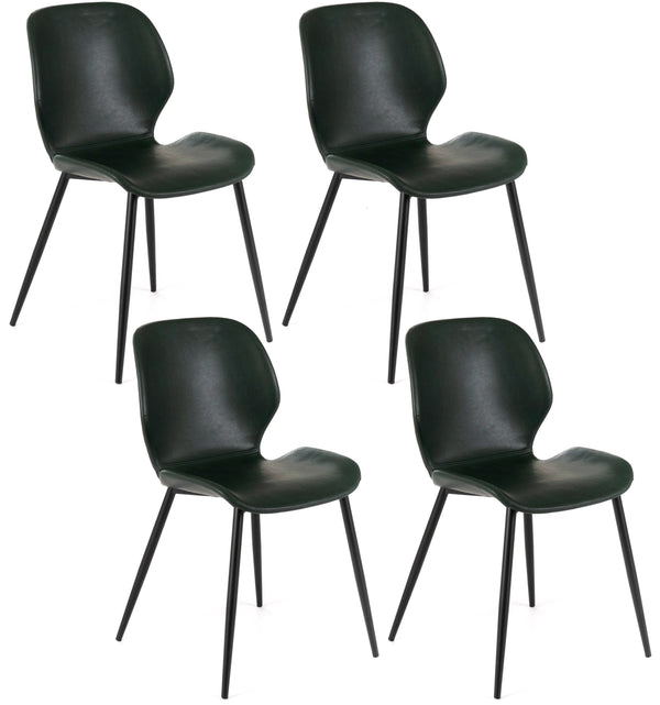 online Set 4 Sedie 55x45xH83 cm in Soft-Touch Diana Verde Scuro