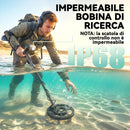 Metal Detector 3 Modalità Rilevamento Bobina Impermeabile IP68 Display LCD Nero      
