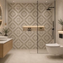 Set 22 Piastrelle Autoadesive per Pavimento e Parete 30x30 cm 2 mq in LTV PVC Effetto Maiolica Creta 