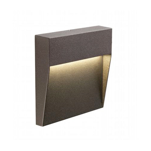 online Faretto Segnapassi a Semi Incasso da Esterno a LED Piccolo Sovil Geo Square Marrone