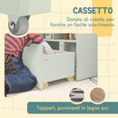 Libreria per Bambini con Ripiani Mensole e Cassetto 60x29,9x90 cm in MDF Verde 