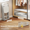 Set 6 Sedie Pieghevoli 45x49x79,5 cm con Fori di Drenaggio in Plastica e Metallo Bianco      