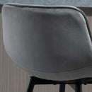 Set 2 Sgabelli Imbottite da Bar 45x47x88 cm in Metallo e Tessuto Vellutato Grigio