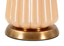 Lampada da Tavolo Perly Ø36,5x68,5 cm in Vetro e Ferro e Tessuto Perla e Oro      